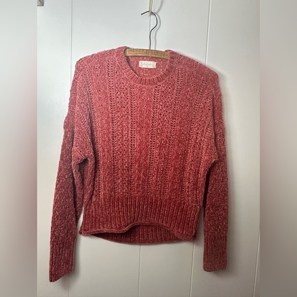 Altar’d State Women’s Size Extra Small Pink Cowl Neck Oversized Chenille Sweater - Picture 5 of 11